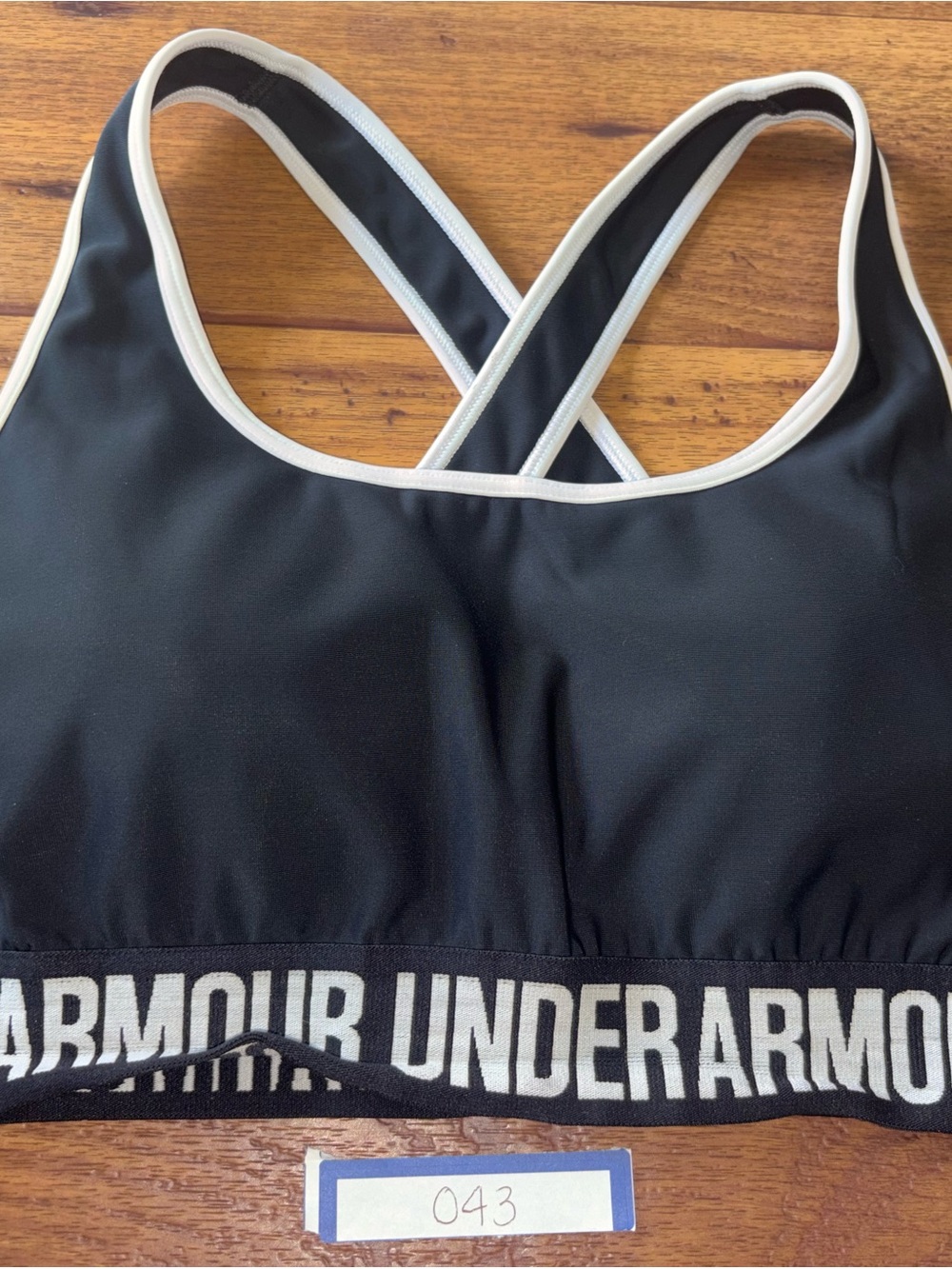 Under Armour Black & White Crossback Compression Sports Bra